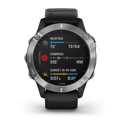 Montre Garmin Fenix 6 Silver Noire Bracelet Noir 5 Montre Garmin Fenix 6 Silver Noire Bracelet Noir â Image 3