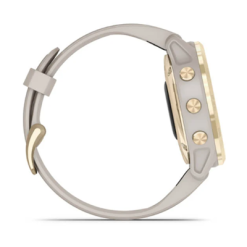 Montre Connectée GPS Garmin FENIX 6S PRO SOLAR Light Gold Bracelet Beige -BMX Soldes 6sprolightgold2 z