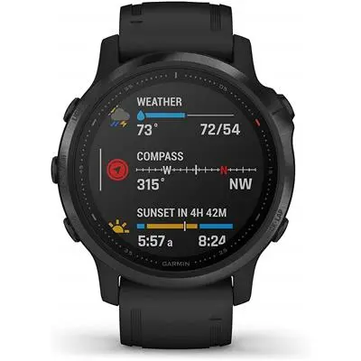 Montre Garmin Fenix 6 Pro Gray Noire Bracelet Noir 4 Montre Garmin Fenix 6 Pro Gray Noire Bracelet Noir – Image 2