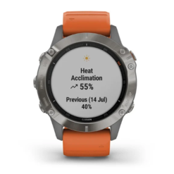Montre Sport Garmin Fenix 6 Sapphire Titane Silver Bracelet Orange -BMX Soldes fenix6sapphire03 z