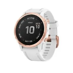 Montre Sport Garmin FENIX 6S PRO Rose Gold Blanche, Bracelet Blanc