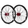 PAIRE DE ROUES PRIDE GRAVITY PRO AERO UD GLOSS DISC - MOYEUX ROUGE -BMX Soldes paire de roues pride gravity pro aero ud gloss disc moyeux rouge