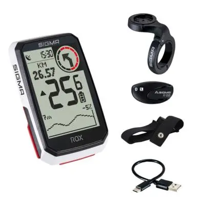 SIGMA SPORT Compteur Sigma GPS Rox 4.0 Blanc + Ceinture Cardio 3 SIGMA SPORT Compteur Sigma GPS Rox 4.0 Blanc + Ceinture Cardio